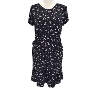 EUC Banana Republic women's floral layered design adjustable waist midi dress, M